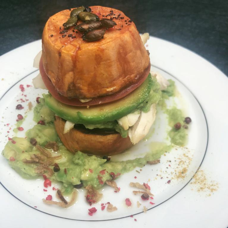 Burger patate douce, rapide et sain 