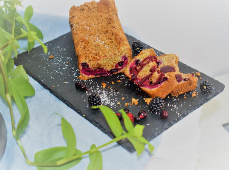 Crumble- cake aux fruits rouges
